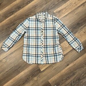 Barbour Relaxed Fit Women’s Plaid Button Up Shirt Size 10